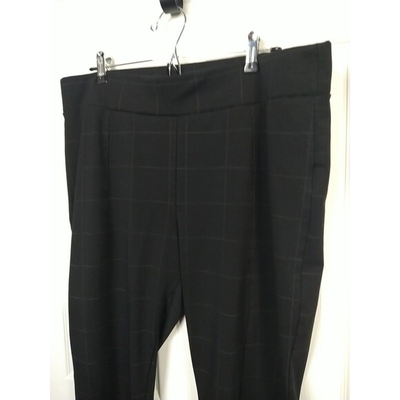 Ellen Tracey Woman XL Pants Effortless Elastic Waist Windowpane Taper Stretch - Picture 2 of 10